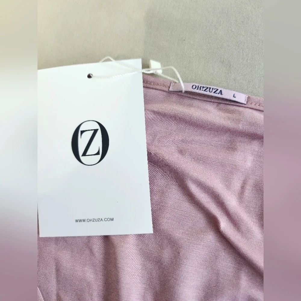 Oh Zuza Soft Pink V-Neck Pajama Set with Lace Trim size Large - Picture 7 of 9